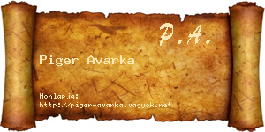 Piger Avarka névjegykártya